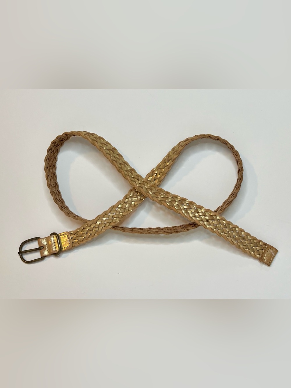 🥋 Woven Metallic Gold Women's Braided Belt